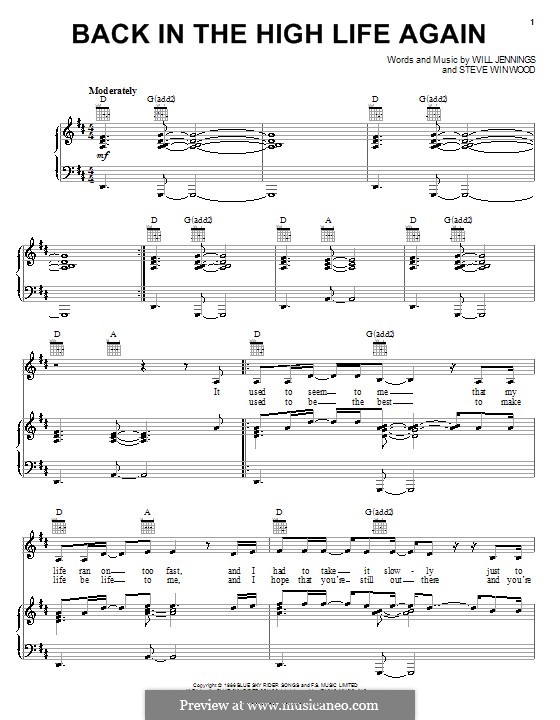 Back in the High Life Again von W. Jennings Noten auf
