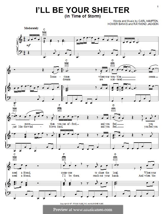 I'll Be Your Shelter (In Time of Storm): Für Stimme mit Klavier oder Gitarre (Luther Ingram) by Carl Hampton, Homer Banks, Raymond Jackson