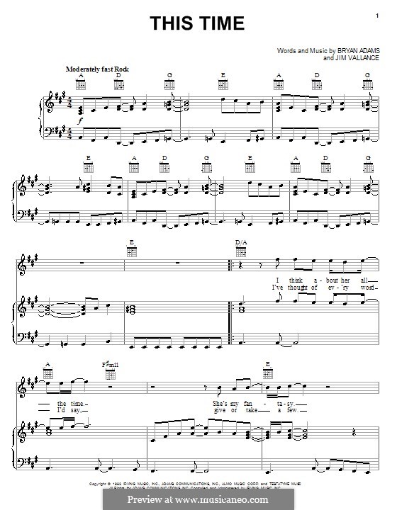 This Time: Für Stimme und Klavier (oder Gitarre) by Jim Vallance