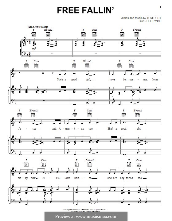Free Fallin': Für Stimme und Klavier (oder Gitarre) by Jeff Lynne