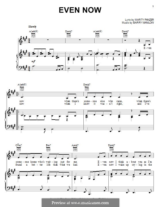Even Now: Für Stimme und Klavier (oder Gitarre) by Barry Manilow