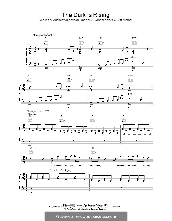 The Dark Is Rising (Mercury Rev): Für Stimme und Klavier (oder Gitarre) by Jonathan Donahue