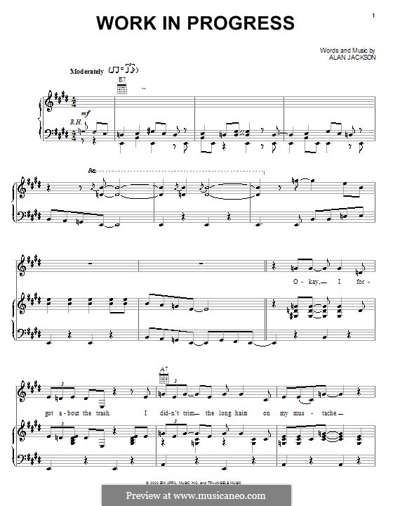 Work in Progress: Für Stimme und Klavier (oder Gitarre) by Alan Jackson