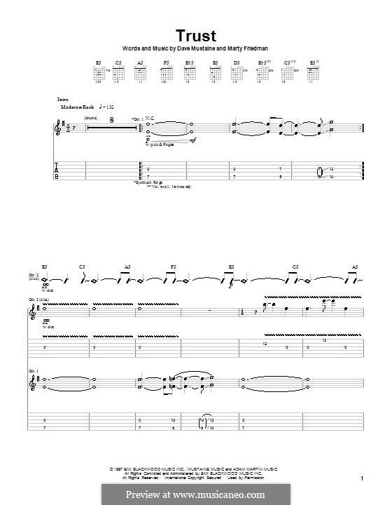 Trust (Megadeth): Für Gitarre mit Tabulatur by Dave Mustaine, Martin Friedman