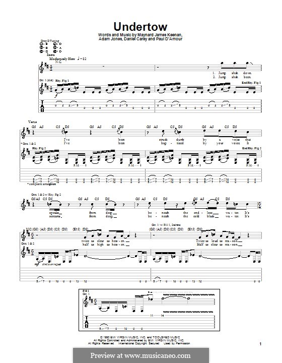 Undertow (Tool): Für Gitarre mit Tabulatur by Adam Jones, Daniel Carey, Maynard James Keenan