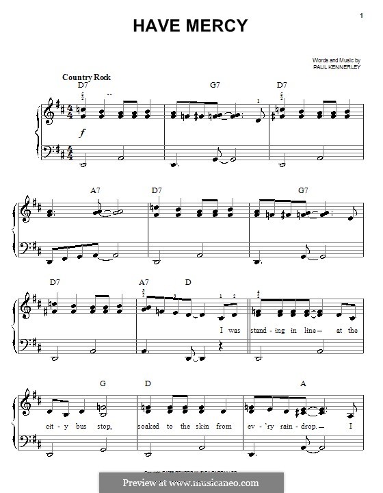 Have Mercy: Einfache Noten für Klavier by Paul Kennerley