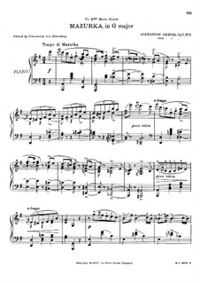 Mazurka, Op.7 No.3: Mazurka by Alexander Iljinski
