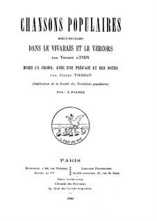 Chansons populaires: Chansons populaires by Vincent d' Indy