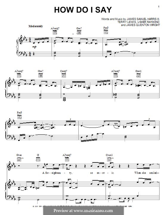 How Do I Say (Usher): Für Stimme und Klavier (oder Gitarre) by James Quenton Wright, James Samuel Harris III, Terry Lewis