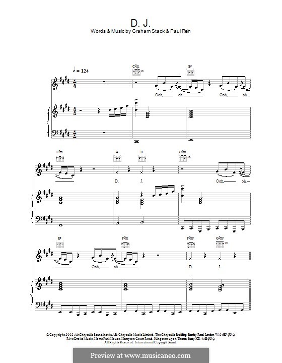 D.J. (H & Claire): Für Stimme und Klavier (oder Gitarre) by Graham Stack, Paul Rein