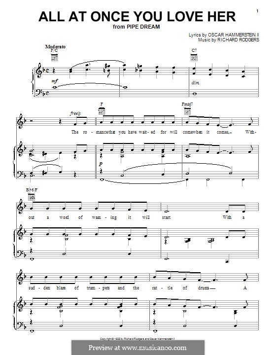 All at Once You Love Her: Für Stimme und Klavier (oder Gitarre) by Richard Rodgers