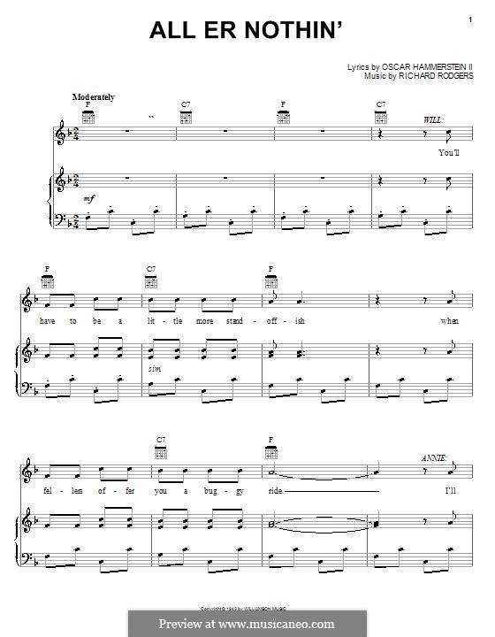 All Er Nothin' (from Oklahoma!): Für Stimme und Klavier (oder Gitarre) by Richard Rodgers