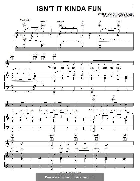 Isn't it Kinda Fun (from State Fair): Für Stimme mit Klavier oder Gitarre by Richard Rodgers