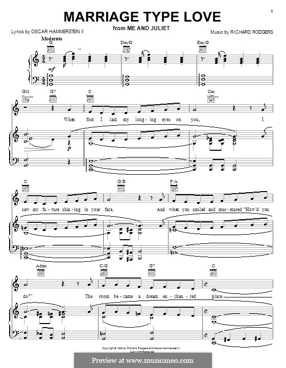 Marriage Type Love (from Me and Juliet): Für Stimme mit Klavier oder Gitarre by Richard Rodgers