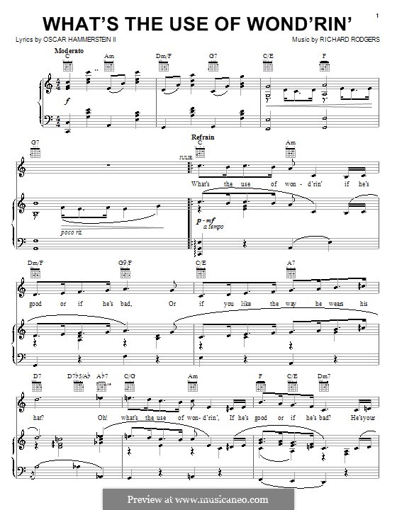 What's the Use of Wond'rin': Für Stimme und Klavier (oder Gitarre) by Richard Rodgers