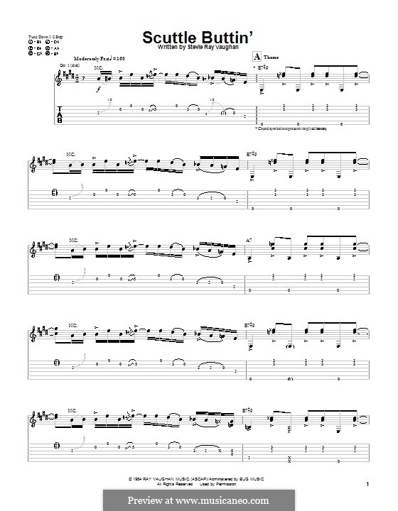 Scuttle Buttin': Für Gitarre mit Tabulatur by Stevie Ray Vaughan