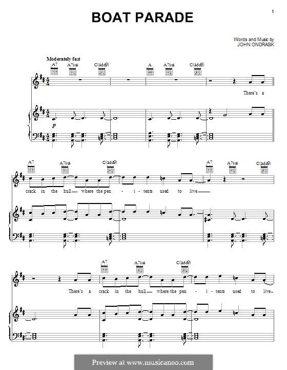 Boat Parade (Five for Fighting): Für Stimme und Klavier (oder Gitarre) by John Ondrasik