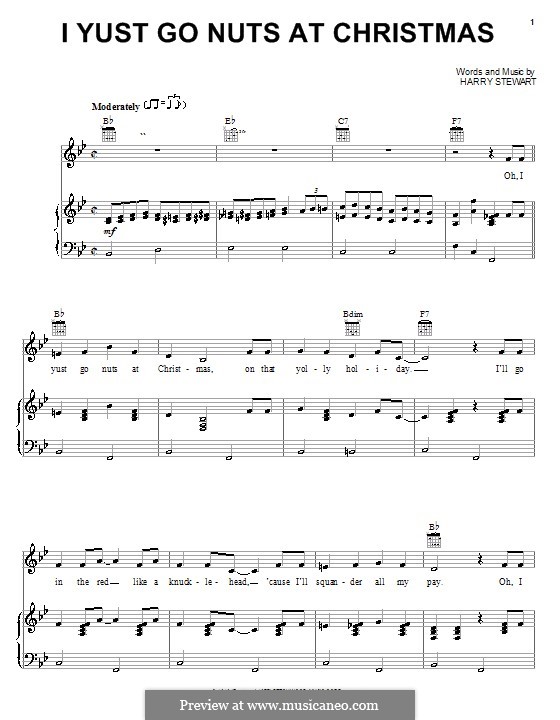 I Yust Go Nuts at Christmas: Für Stimme und Klavier (oder Gitarre) by Harry Stewart