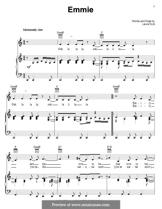 Emmie: Für Stimme und Klavier (oder Gitarre) by Laura Nyro