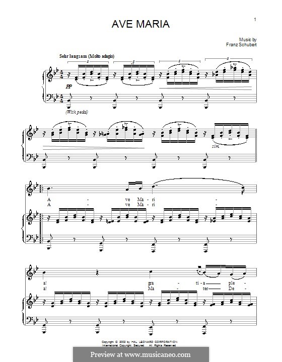 Piano-vocal score (printable scores): B Flat Major by Franz Schubert