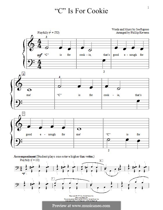 C is for Cookie (The Cookie Monster): Für Klavier by Joe Raposo