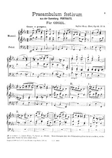 Praeambulum festivum aus der Sammlung Portrait für Orgel, Op.64: Praeambulum festivum aus der Sammlung Portrait für Orgel by Sigfrid Karg-Elert