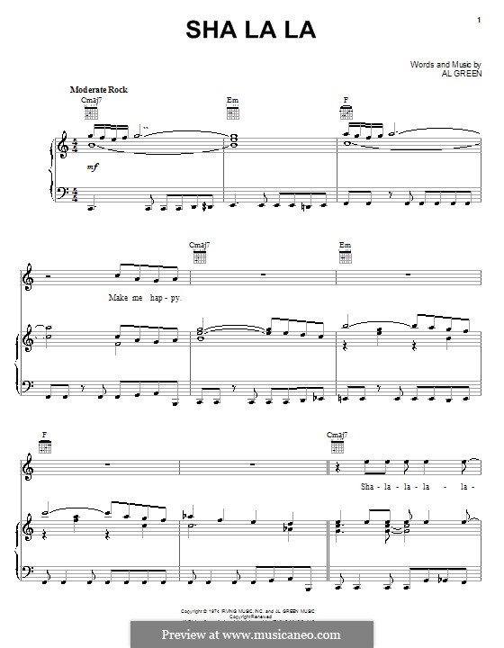Sha La La: Für Stimme und Klavier (oder Gitarre) by Al Green