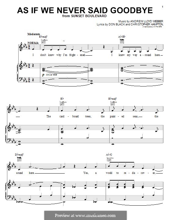 As if We Never Said Goodbye: Für Stimme und Klavier (oder Gitarre) by Andrew Lloyd Webber