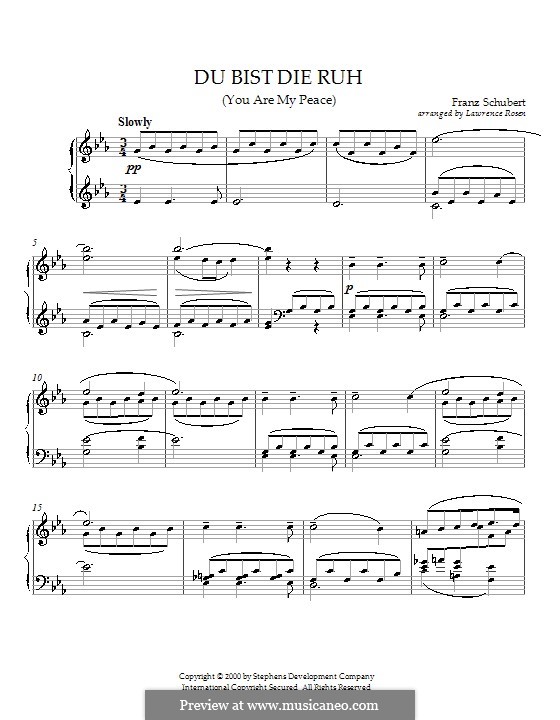 Du bist die Ruh, D.776 Op.59 No.3: Für Klavier by Franz Schubert