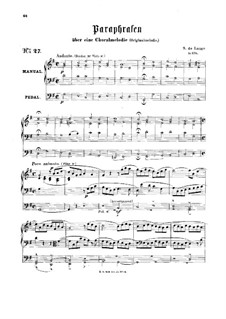 Paraphrasen über eine Choralmelodie: Paraphrasen über eine Choralmelodie by Samuel de Lange