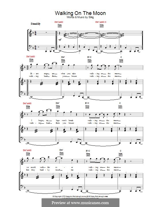 Walking on the moon notes image