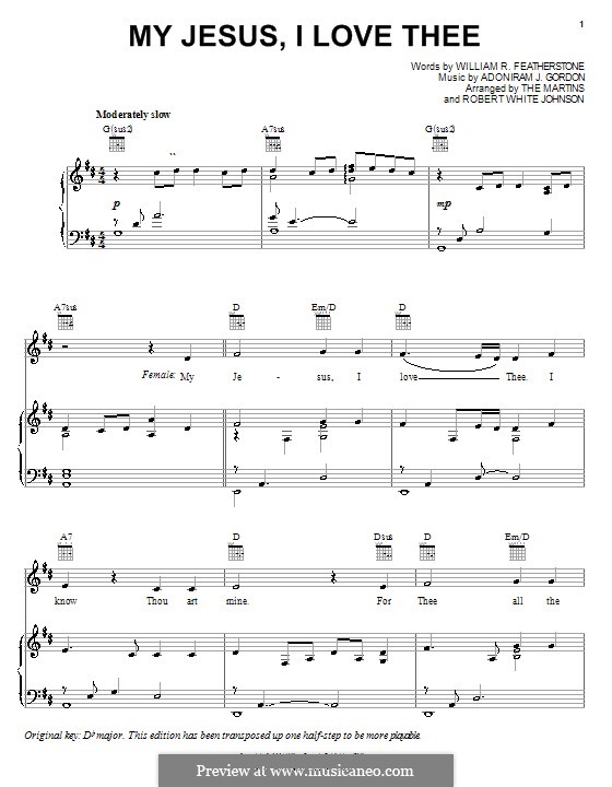My Jesus, I Love Thee: Für Stimme und Klavier (oder Gitarre) by Adoniram Judson Gordon