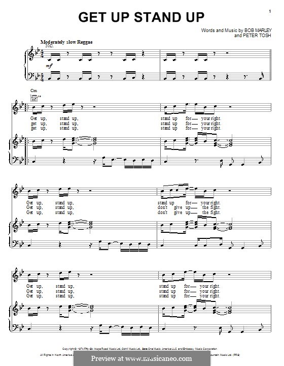 Get Up Stand Up: Für Stimme und Klavier (oder Gitarre) by Bob Marley, Peter Tosh