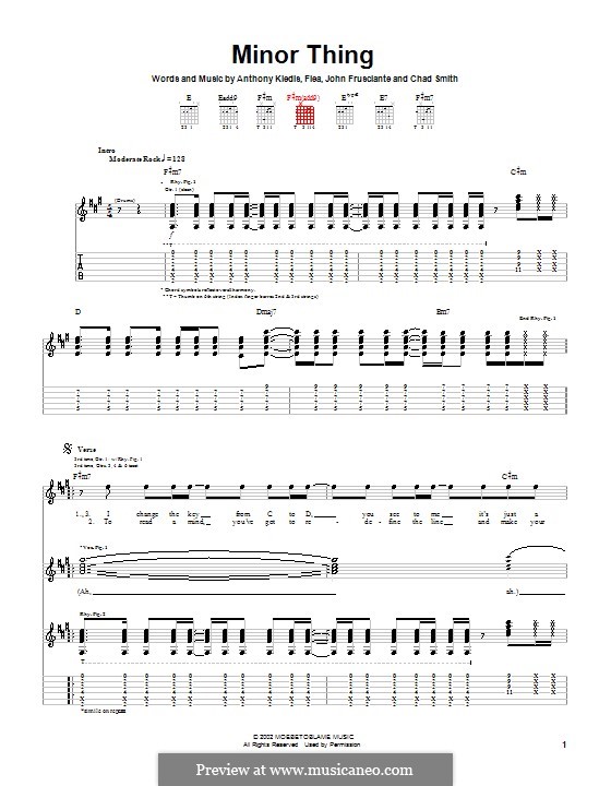Minor Thing (Red Hot Chili Peppers): Für Gitarre mit Tabulatur by Anthony Kiedis, John Frusciante