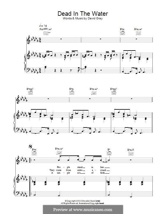 Dead in the Water: Für Stimme und Klavier (oder Gitarre) by David Gray