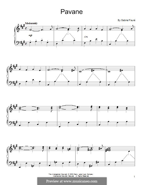 Pavane, Op.50: For piano (F Sharp Minor) by Gabriel Fauré