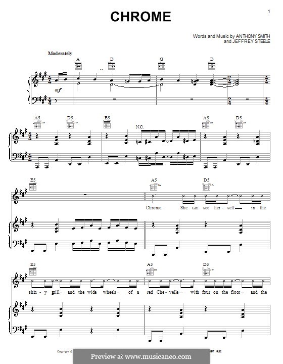 Chrome (Trace Adkins): Für Stimme und Klavier (oder Gitarre) by Anthony Smith, Jeffrey Steele