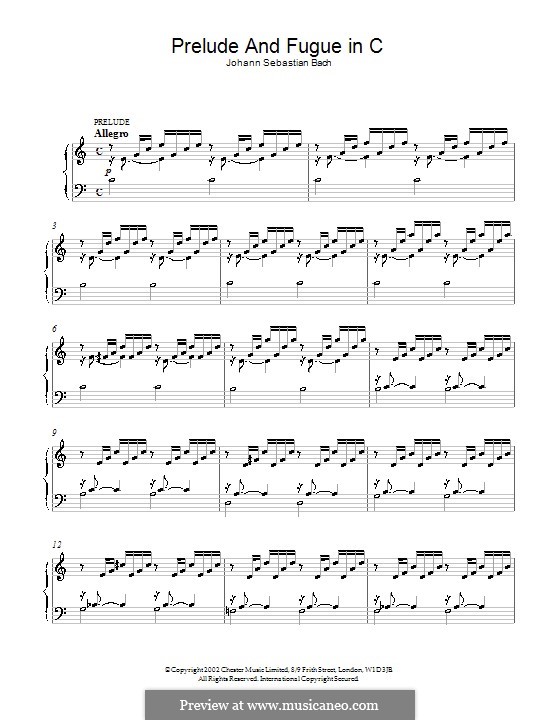Präludium und Fuge Nr.1 in C-Dur, BWV 846: Für Klavier (Noten von hoher Qualität) by Johann Sebastian Bach