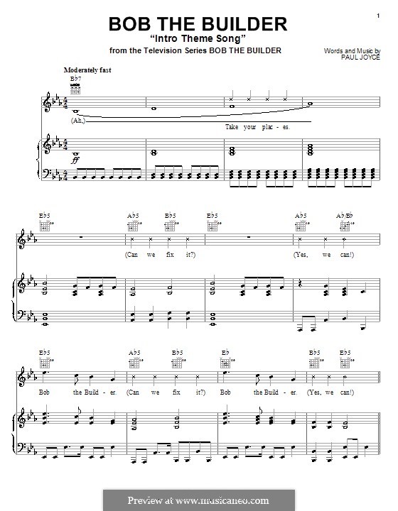 Bob the Builder Intro Theme Song: Für Stimme und Klavier (oder Gitarre) by Paul Joyce