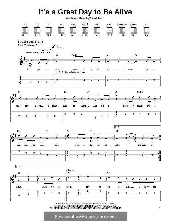 It S A Great Day To Be Alive Travis Tritt Von D Scott Auf Musicaneo