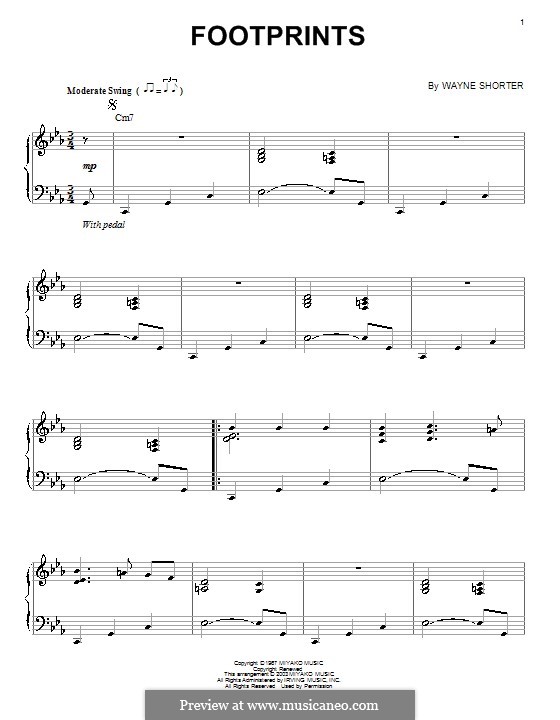 Footprints: Für Stimme und Klavier (oder Gitarre) by Wayne Shorter