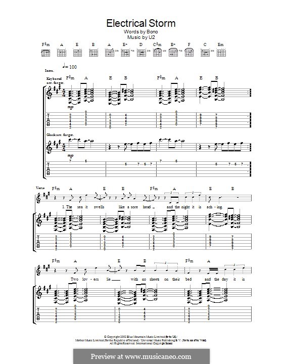 Electrical Storm: Für Gitarre mit Tabulatur by U2