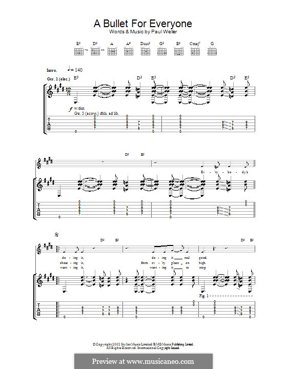 A Bullet for Everyone: Für Gitarre mit Tabulatur by Paul Weller