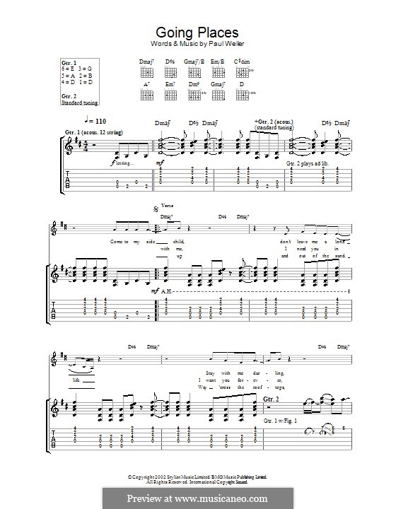 Going Places: Für Gitarre mit Tabulatur by Paul Weller