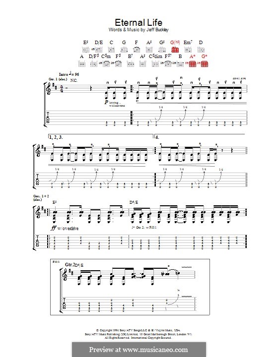 Eternal Life: Für Gitarre mit Tabulatur by Jeff Buckley