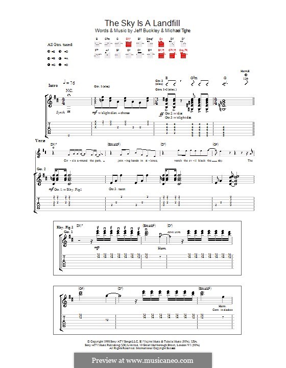 The Sky Is a Landfill: Für Gitarre mit Tab by Michael Tighe