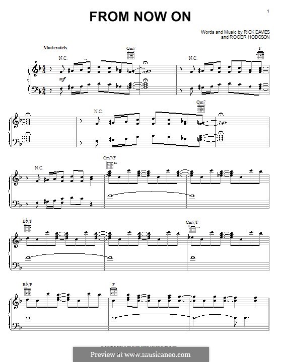 From Now On (Supertramp): Für Stimme und Klavier (oder Gitarre) by Rick Davies, Roger Hodgson