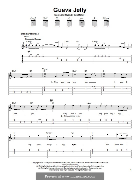 Guava Jelly: Für Gitarre (Sehr leichte Fassung) by Bob Marley