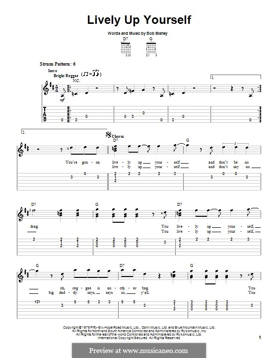 Lively Up Yourself: Für Gitarre (leicht, mit Tabulatur) by Bob Marley