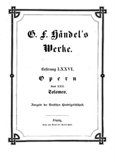 Ptolemäus, König von Ägypten, HWV 25: Vollpartitur by Georg Friedrich Händel